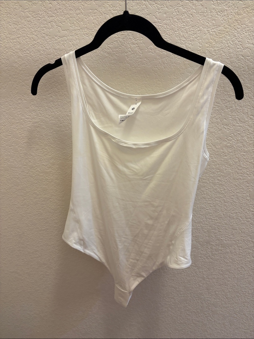 Lululemon White Scoop Neck Tank Bodysuit